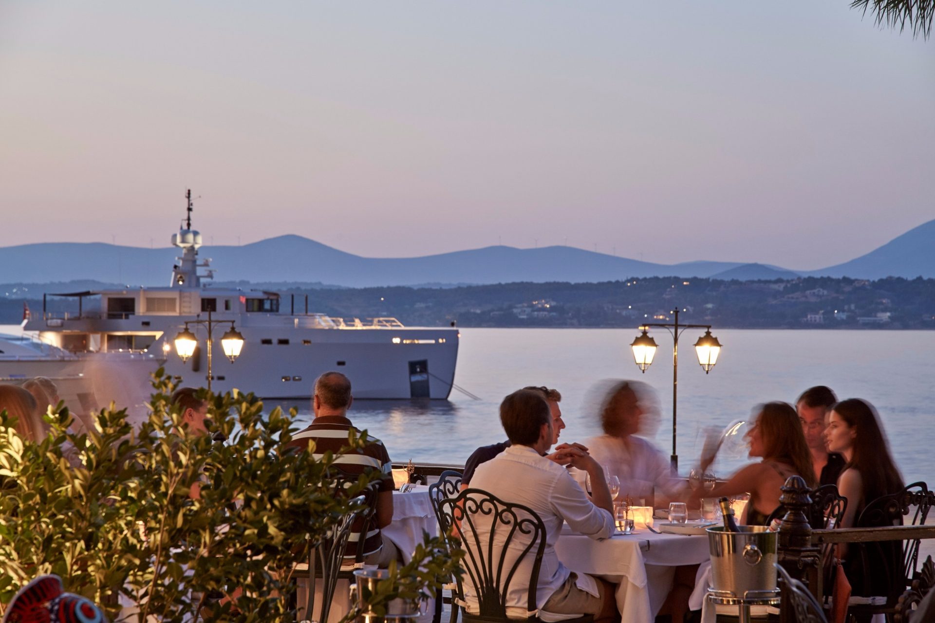 On the Verandah restaurant at the Poseidonion square in Spetses